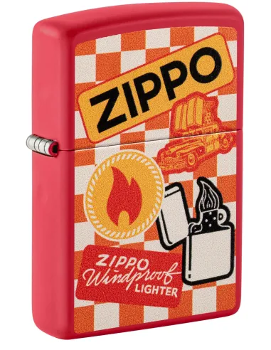 Зажигалка Zippo 48998 - Retro Design - Red Matte