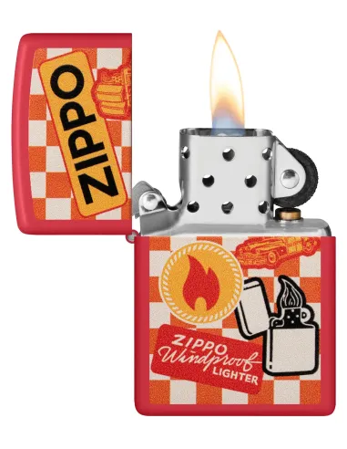 Зажигалка Zippo 48998 - Retro Design - Red Matte