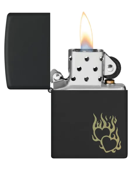 Зажигалка Zippo 46004 - Fire Heart - Black Matte