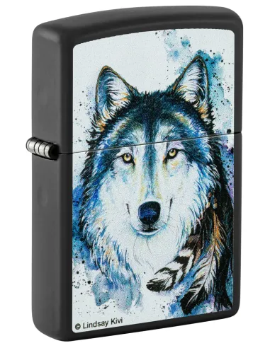 Зажигалка Zippo 48936 - Feed the Good Wolf - Black Matte