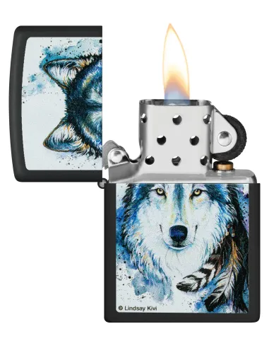 Зажигалка Zippo 48936 - Feed the Good Wolf - Black Matte