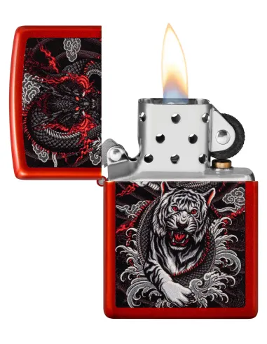 Зажигалка Zippo 48933 - Dragon Tiger - Metallic Red