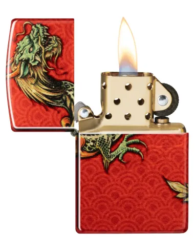 Зажигалка Zippo 48513 - Dragon Design - 540 Tumbled Brass