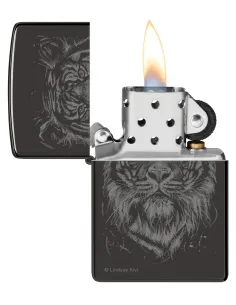 Зажигалка Zippo 48935 - Big Cat - High Polish Black 2