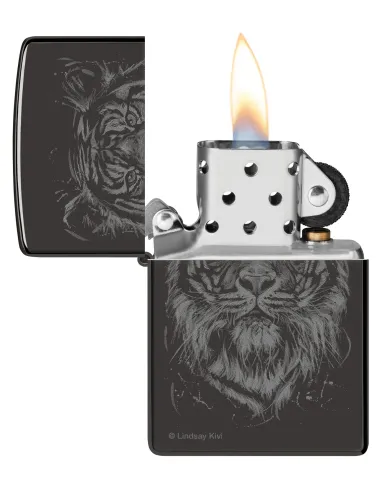 Зажигалка Zippo 48935 - Big Cat - High Polish Black