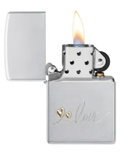Зажигалка Zippo 48725 - Love Design - Satin Chrome™ 2