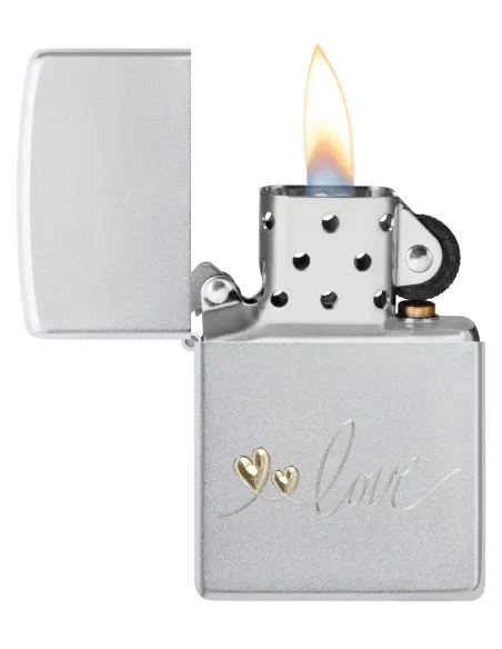 Зажигалка Zippo 48725 - Love Design - Satin Chrome™