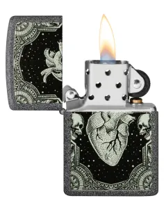 Зажигалка Zippo 48720 - Heart Design - Iron Stone™ 2