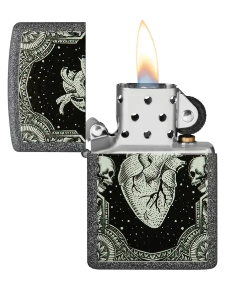 Зажигалка Zippo 48720 - Heart Design - Iron Stone™