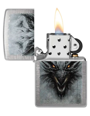 Зажигалка Zippo 48732 - Dragon Design - Linen Weave