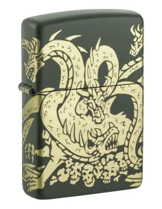 Зажигалка Zippo 48907 - Dragon Design - Green Matte