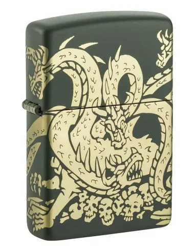 Зажигалка Zippo 48907 - Dragon Design - Green Matte