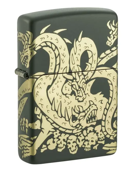 Зажигалка Zippo 48907 - Dragon Design - Green Matte