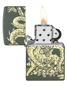 Зажигалка Zippo 48907 - Dragon Design - Green Matte 2
