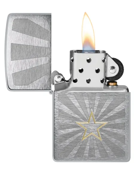 Зажигалка Zippo 48657 - Star Design - Brushed Chrome
