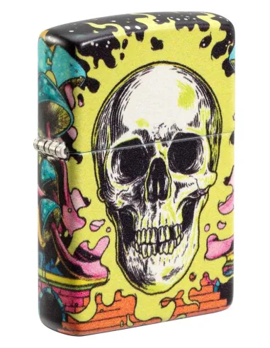 Зажигалка Zippo 48640 - Skull Design - Glow in the Dark Green