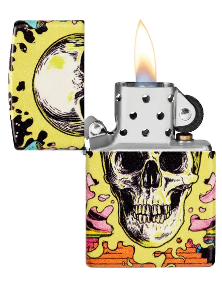 Зажигалка Zippo 48640 - Skull Design - Glow in the Dark Green