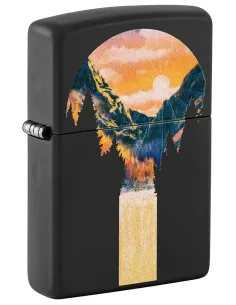 Зажигалка Zippo 48676 - Mountain Waterfall - Black Light