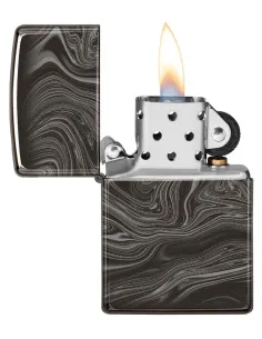 Зажигалка Zippo 49812 - Marble Pattern Design - High Polish Black 2