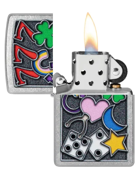 Зажигалка Zippo 48682 - All Luck - Street Chrome