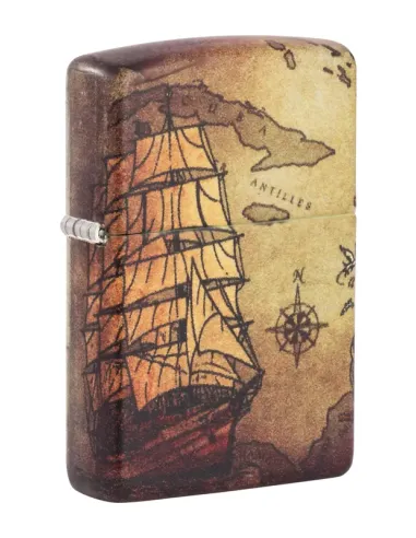 Зажигалка Zippo 49355 - Pirate Ship White Matte