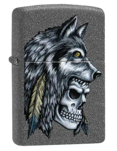 Зажигалка Zippo 29863 - Wolf Skull Feather Design