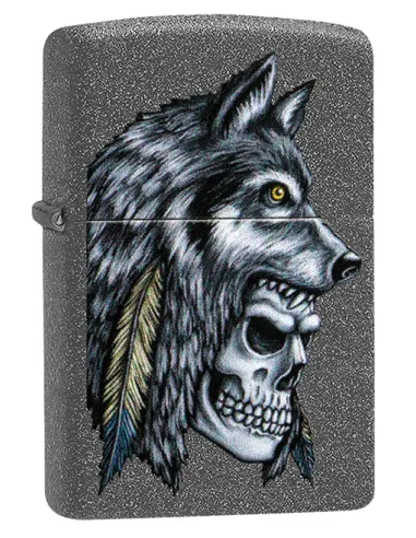 Зажигалка Zippo 29863 - Wolf Skull Feather Design