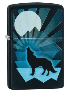 Зажигалка Zippo 29864 - Wolf and Moon Design - Black Matte