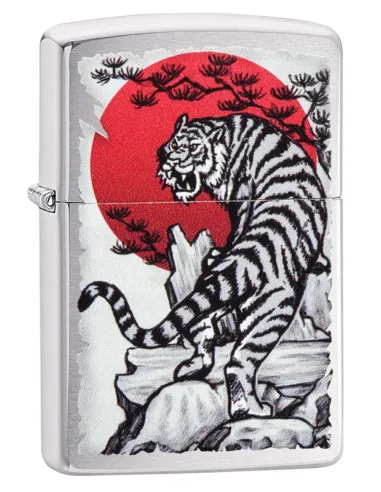Зажигалка Zippo 29889 - Asian Tiger Design - Brushed Chrome