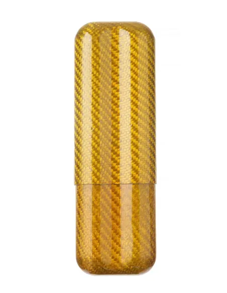 Чехол Lubinski на 2 сигары, золотистый карбон