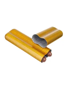 Чехол Lubinski на 2 сигары, золотистый карбон 2