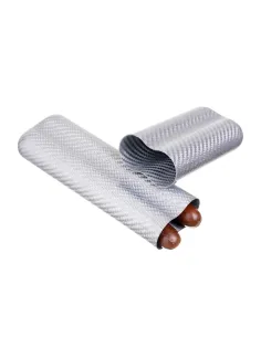 Чехол Lubinski на 2 сигары, серый карбон 2