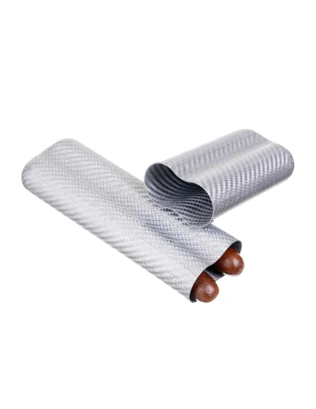 Чехол Lubinski на 2 сигары, серый карбон