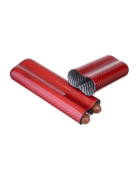 Чехол Lubinski на 2 сигары, красный карбон