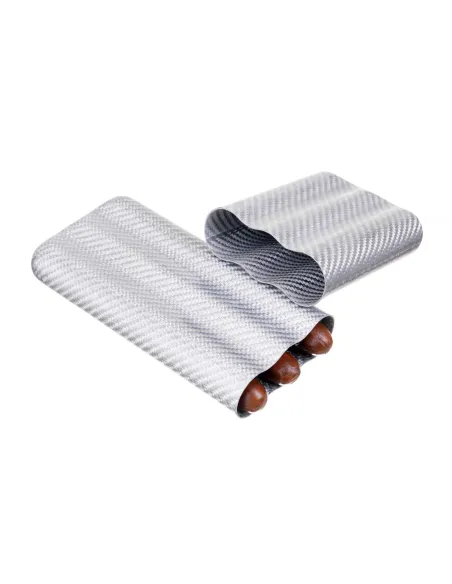 Чехол Lubinski на 3 сигары, серый карбон