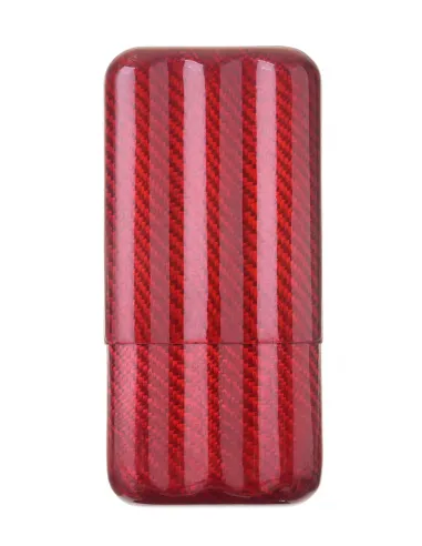 Чехол Lubinski на 3 сигары, красный карбон