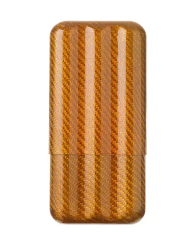 Чехол Lubinski на 3 сигары, золотистый карбон