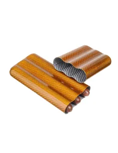 Чехол Lubinski на 3 сигары, золотистый карбон 2