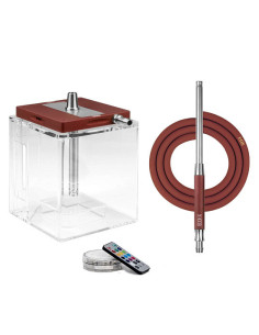 HOOB - ATOM WINE RED / ФУРНИТУРА СТАЛЬ / ПОДСВЕТКА (КОРПУС, КОЛБА, ШЛАНГ, МУНДШТУК, ПОДСВЕТКА)