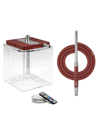 HOOB - ATOM WINE RED / ФУРНИТУРА СТАЛЬ / ПОДСВЕТКА (КОРПУС, КОЛБА, ШЛАНГ, МУНДШТУК, ПОДСВЕТКА)