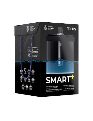 ALPHA HOOKAH - SMART+ (PLUS) BOX (КОМПЛЕКТ: ШАХТА, КОЛБА, БЛЮДЦЕ, ШЛАНГ, МУНДШТУК, УПЛОТНИТЕЛИ)