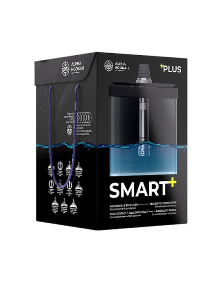 ALPHA HOOKAH - SMART+ (PLUS) BOX (КОМПЛЕКТ: ШАХТА, КОЛБА, БЛЮДЦЕ, ШЛАНГ, МУНДШТУК, УПЛОТНИТЕЛИ)